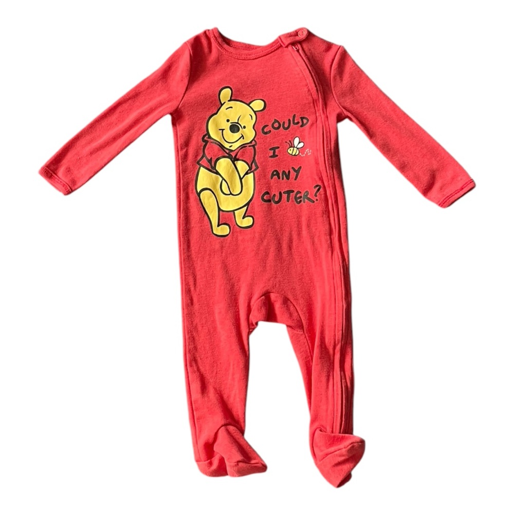 #148, Disney baby Could I bee any cuter footed onesie, size 6-9 mo